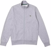 Lacoste Grey Zip-Up Jacket - Solid Color Stand Collar Casual Fit SH9622-CCA Lacoste Grey Zip-Up Jacket - Solid Color Stand Collar Casual Fit SH9622-CCA