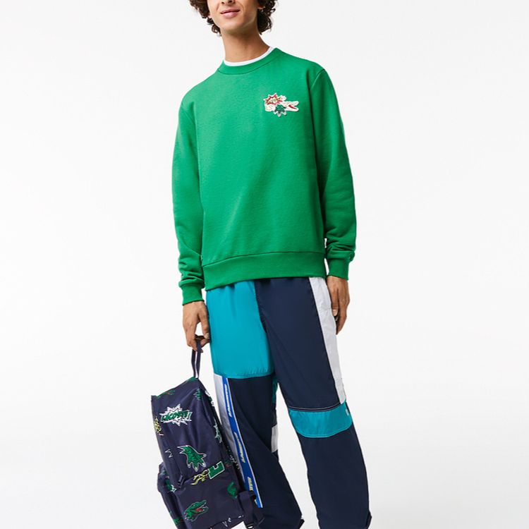 Lookbook Lacoste Holiday Crewneck Pullover Sweatshirt Fluorescent Green SH1359-135911-LDM