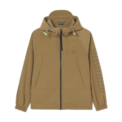 Lacoste Letter Print Zip-Up Hoodie Jacket - French Crocodile Style BH0161