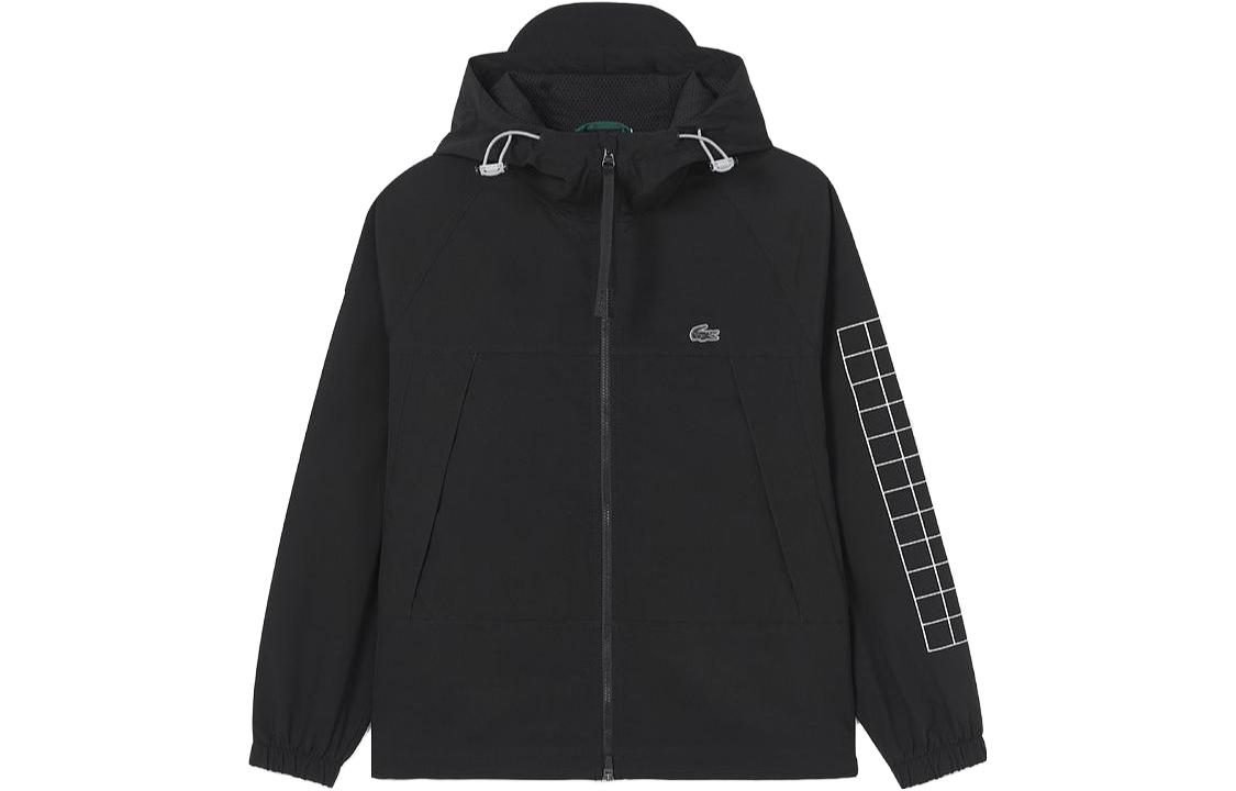 Order Lacoste Letter Print Zip-Up Hoodie Jacket - French Crocodile Style BH0161