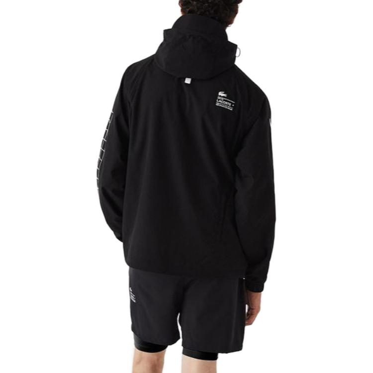 Shop Lacoste Letter Print Zip-Up Hoodie Jacket - French Crocodile Style BH0161