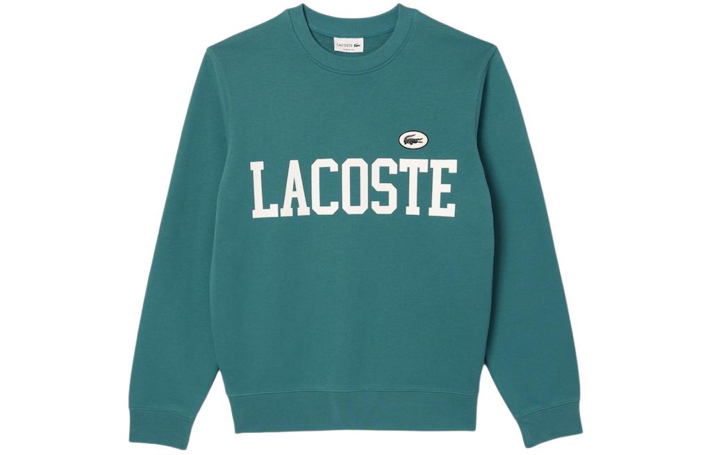 LACOSTE Light Blue Crewneck Sweatshirt with Letter Print SH7420-IY4