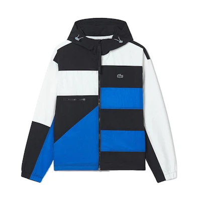 Lacoste Lightweight Colorblock Hoodie Jacket - Black/White/Blue BH0150-SE1