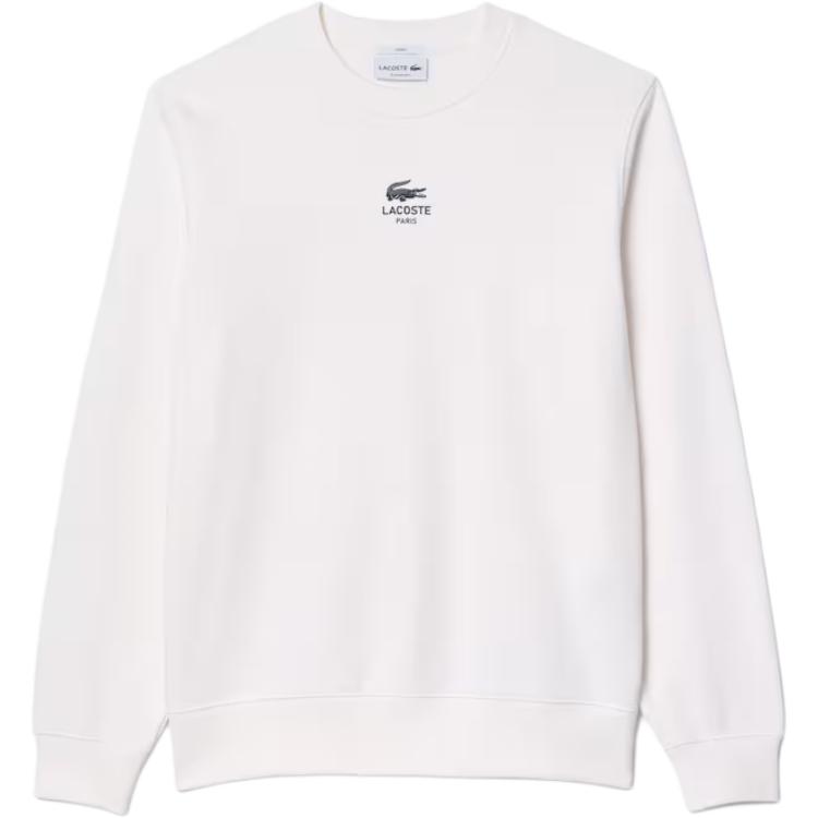 LACOSTE Logo Colorblock Crewneck Sweatshirt Unisex White SH2736-70V