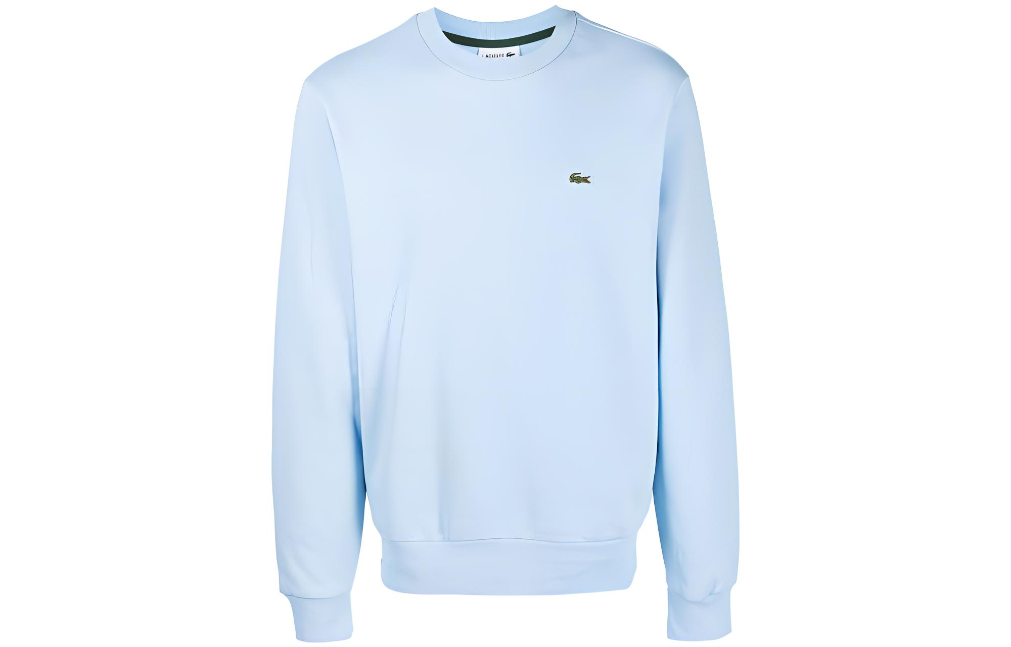 LACOSTE Logo Patch Crewneck Oversized Sweatshirt Light Blue SH9608