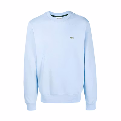 LACOSTE Logo Patch Crewneck Oversized Sweatshirt Light Blue SH9608