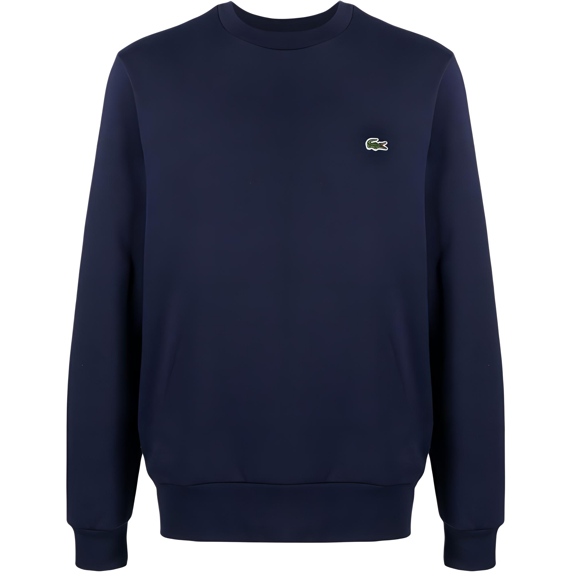 LACOSTE Logo Patch Crewneck Sweatshirt Navy Blue Long Sleeve SH9608-166