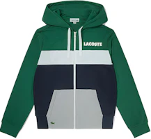 Lacoste Logo Print Outdoor Casual Zip Hoodie Dark Green SH6794-DGX Lacoste Logo Print Outdoor Casual Zip Hoodie Dark Green SH6794-DGX