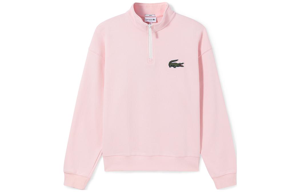 LACOSTE Logo Printed Half-Zip Collar Sweatshirt Unisex Pink SH0069-138044