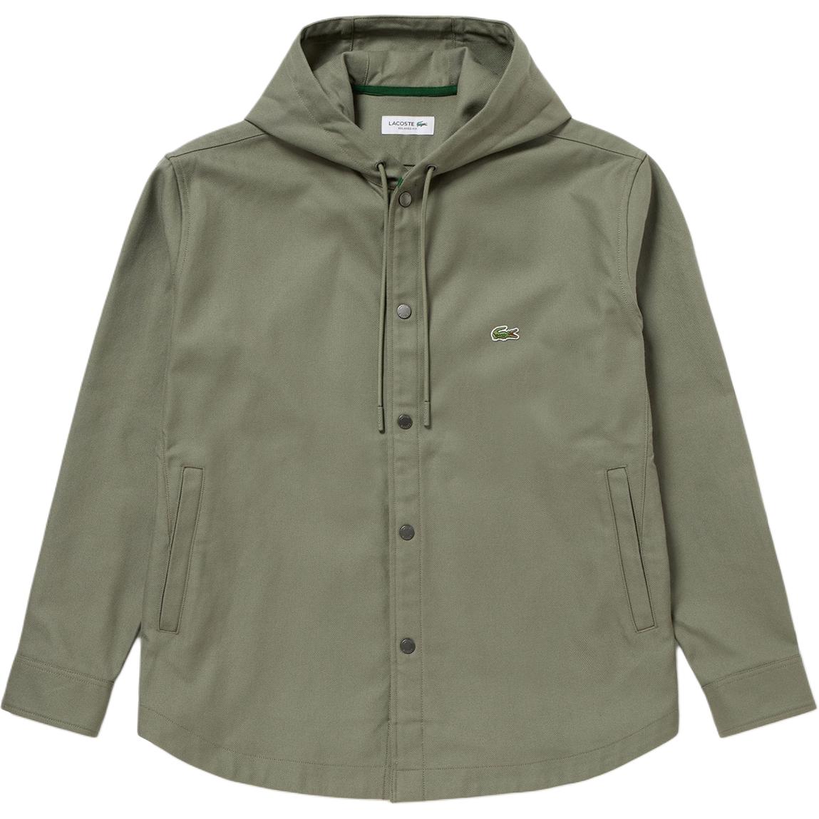Lacoste Loose Fit Hooded Jacket with Logo in Khaki CH4732-316