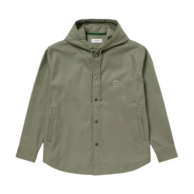 Lacoste Loose Fit Hooded Jacket with Logo in Khaki CH4732-316