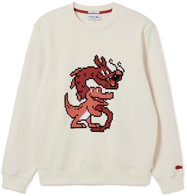 Lacoste Lunar New Year Cartoon Print Cream White Unisex Sweatshirt SH4755-XFJ Buy Lacoste Lunar New Year Cartoon Print Cream White Unisex Sweatshirt SH4755-XFJ