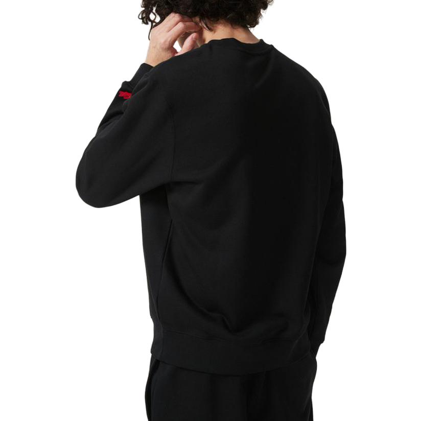 Shop Lacoste Lunar New Year Cartoon Print Crewneck Sweatshirt Unisex Black SH4755-031