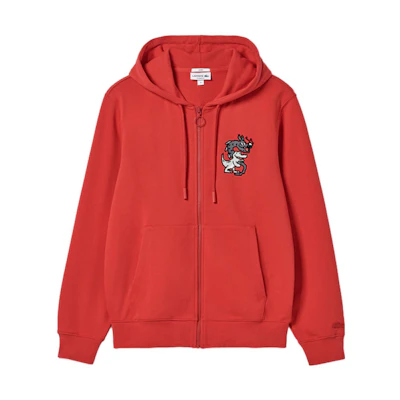 LACOSTE Lunar New Year Cartoon Print Hoodie Unisex Red SH4758-240