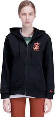 Lacoste Lunar New Year Dragon Cartoon Hoodie Black Unisex SH4758-031 Details for Lacoste Lunar New Year Dragon Cartoon Hoodie Black Unisex SH4758-031