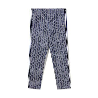 LACOSTE Men’s Blue Embroidered Animal Print Relaxed Fit Casual Pants. XH1440-QIE