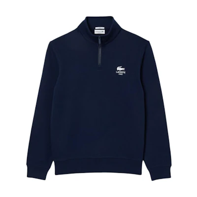 LACOSTE Midnight Blue High-Neck Embroidered Unisex Sweatshirt. SH2735-166