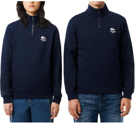 LACOSTE Baju Sejuk Unisex Leher Tinggi Biru Tua Bersulam. SH2735-166 Shop LACOSTE Baju Sejuk Unisex Leher Tinggi Biru Tua Bersulam. SH2735-166