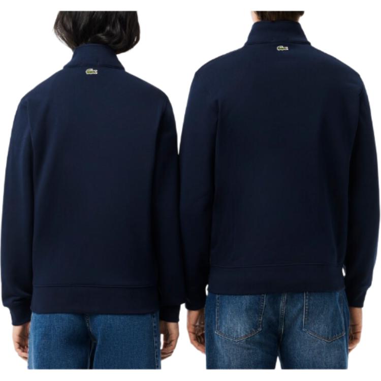 Purchase LACOSTE Baju Sejuk Unisex Leher Tinggi Biru Tua Bersulam. SH2735-166