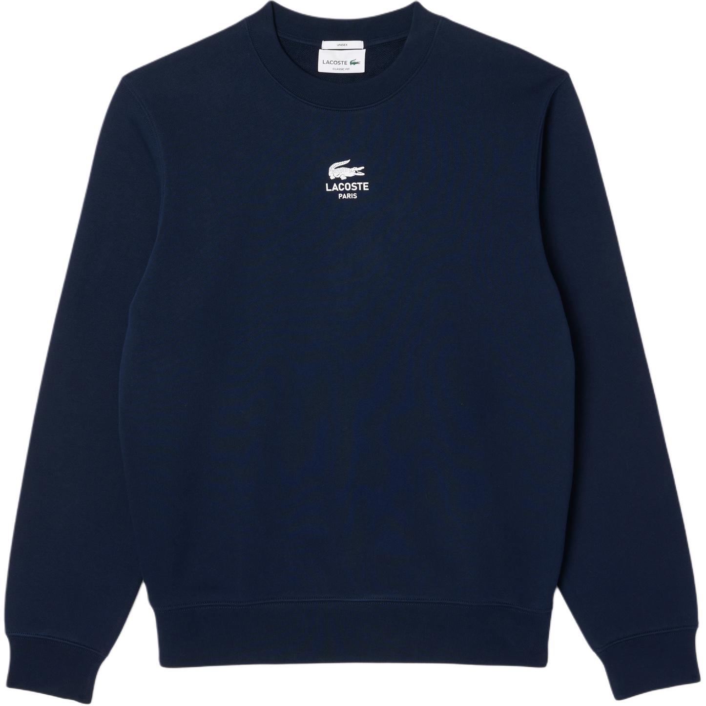 LACOSTE Midnight Blue Unisex Crewneck Sweatshirt with Logo Print SH2736-166