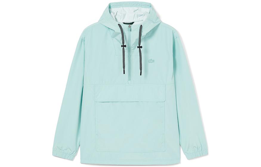 Lacoste Mint Green Hooded Jacket with Animal Logo Patch BH0144-LGF