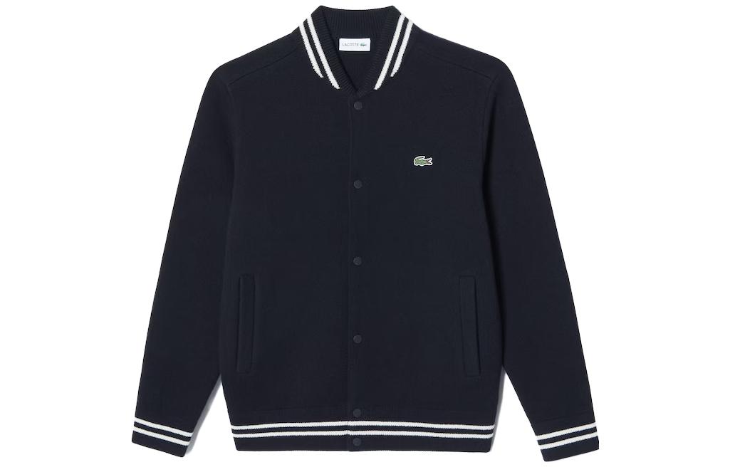 Lacoste Navy Blue Animal Patch Long-Sleeve Button Jacket AH131E-53N-166