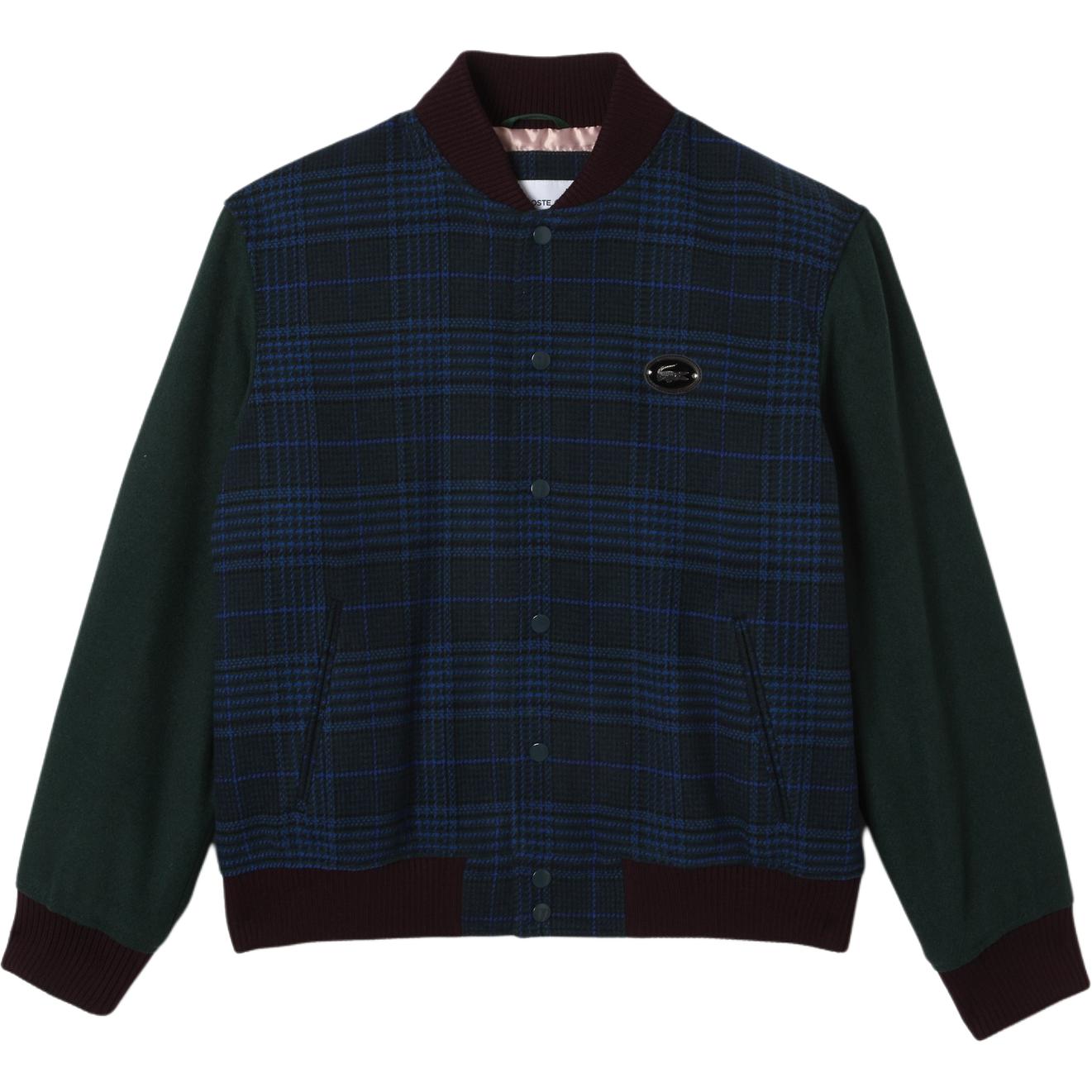 LACOSTE Navy Blue Checkered Long-Sleeve Slim Fit Jacket BH0373L-V48