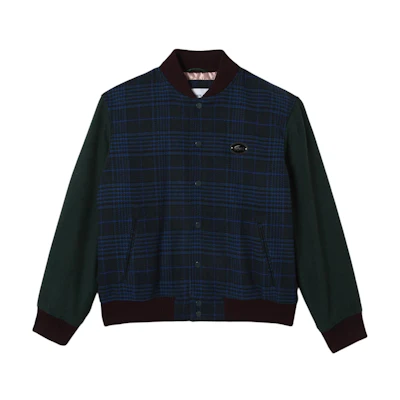 LACOSTE Navy Blue Checkered Long-Sleeve Slim Fit Jacket BH0373L-V48