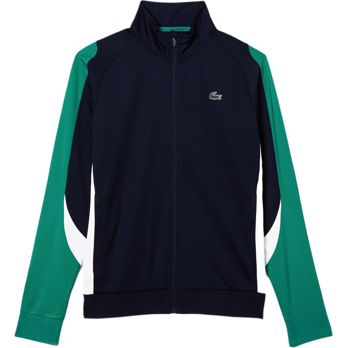 LACOSTE Navy Blue Colorblock Zip-Up Jacket with Stand Collar SH9377L-YJ2