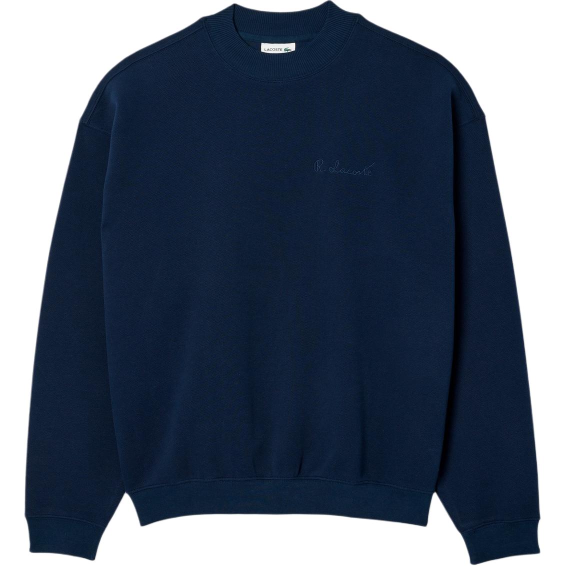Lacoste Navy Blue Crewneck Sweatshirt with Embroidered Logo SH7470-166