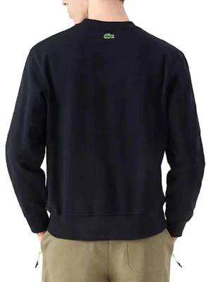 Lacoste Navy Blue Crewneck Sweatshirt with Letter Print Design SH7582-HDE Shop Lacoste Navy Blue Crewneck Sweatshirt with Letter Print Design SH7582-HDE
