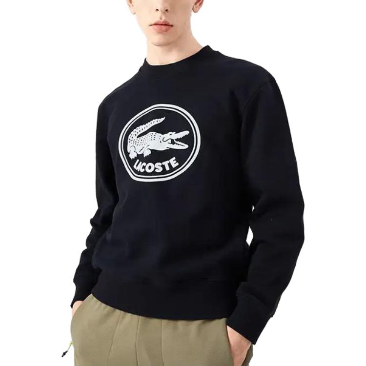 Purchase Lacoste Navy Blue Crewneck Sweatshirt with Letter Print Design SH7582-HDE