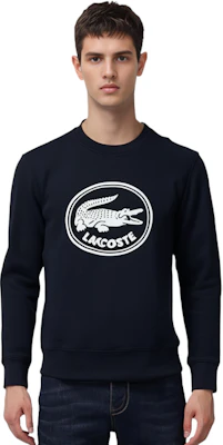 Lacoste Navy Blue Crewneck Sweatshirt with Letter Print Design SH7582-HDE Sizing Lacoste Navy Blue Crewneck Sweatshirt with Letter Print Design SH7582-HDE
