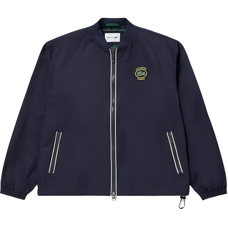LACOSTE Navy Blue Logo Baseball Collar Zip-Up Jacket BH4731-166
