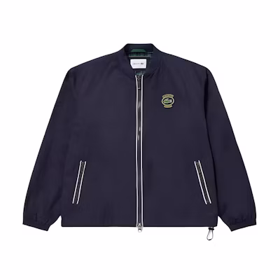 LACOSTE Navy Blue Logo Baseball Collar Zip-Up Jacket BH4731-166