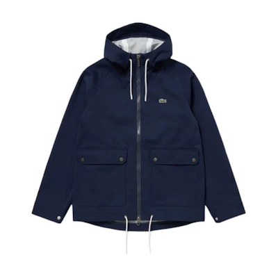 LACOSTE Navy Blue Slim Fit Hooded Zip-Up Jacket with Drawstrings BH012J-166