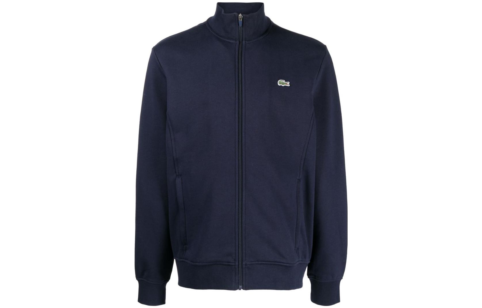 LACOSTE Navy Blue Zip-Up Stand Collar Long Sleeve Jacket SH155900-423