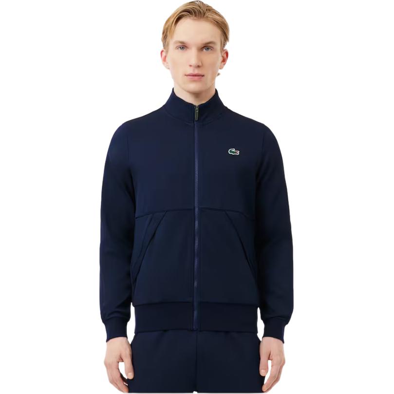 Lookbook Lacoste Navy Blue Zip-Up Sweatshirt with Animal Logo SH3444-5FS