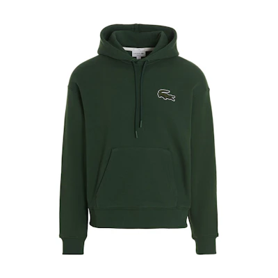 Lacoste Oversized Crocodile Logo Hoodie Unisex - Classic Green Pullover SH6404-132