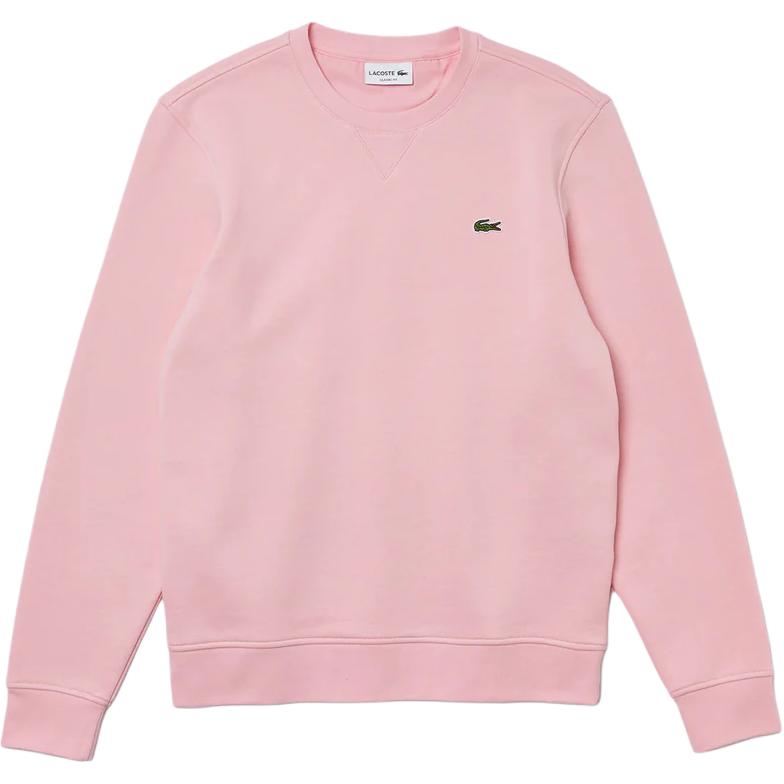 LACOSTE Pink Crewneck Pullover Solid Long-Sleeve Sweatshirt SH1505-AUU