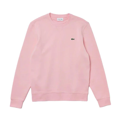 LACOSTE Pink Crewneck Pullover Solid Long-Sleeve Sweatshirt SH1505-AUU