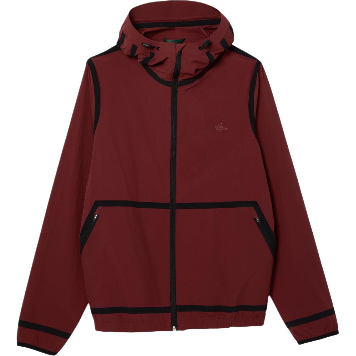 Order Lacoste Red Hooded Zip-Up Loose-Fit Jacket BH6181L-ZS1