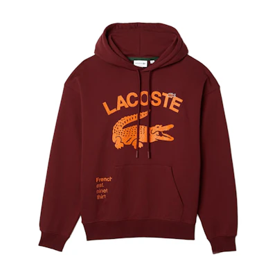 Lacoste Red Logo Print Hoodie Long Sleeve Sweatshirt SH0107L-ZS1