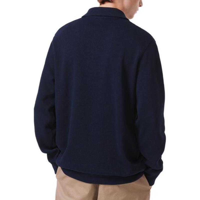 Lacoste Retro Classic Embroidered Logo Navy Half-Zip High-Neck Cotton Sweatshirt SH1927-166 圖 4