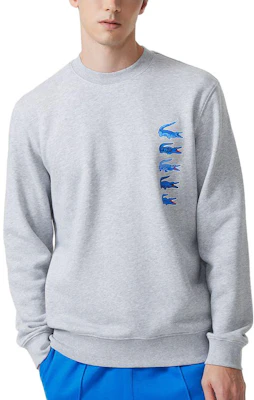Lacoste Silver Grey Crewneck Sweatshirt with Logo Design SH3581-CCA Lookbook Lacoste Silver Grey Crewneck Sweatshirt with Logo Design SH3581-CCA