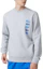 Shop Lacoste Silver Grey Crewneck Sweatshirt with Logo Design SH3581-CCA