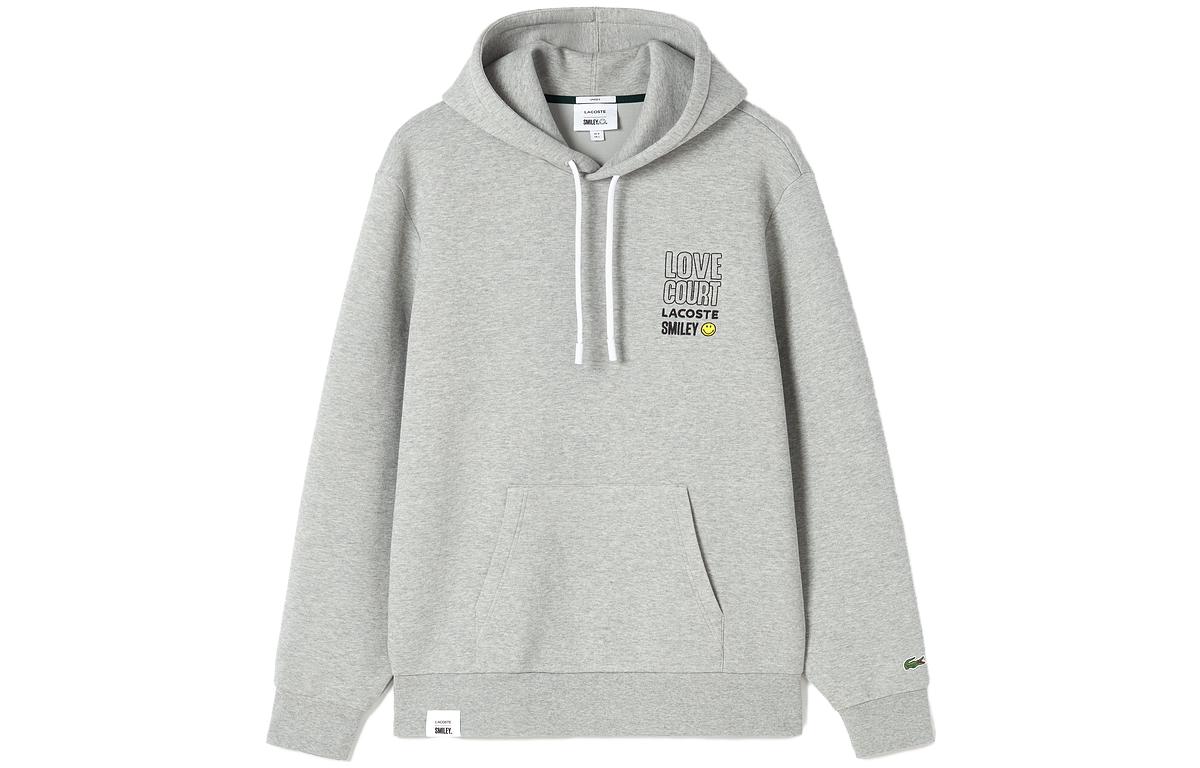 LACOSTE Smiley Face Hoodie Unisex Grey SH9276-4JV