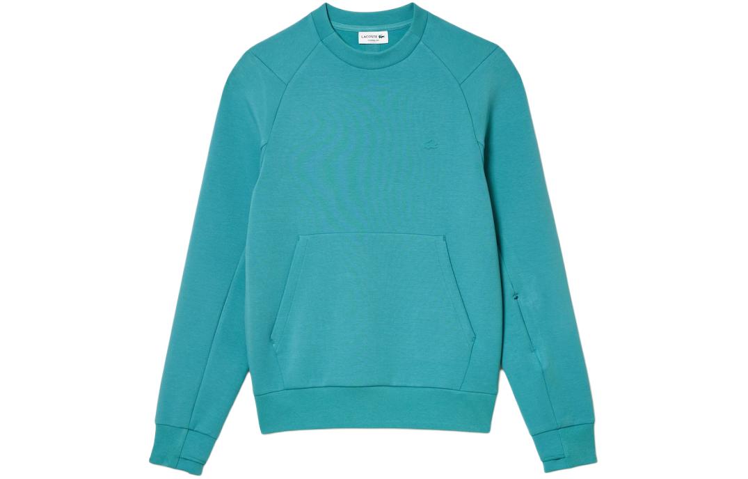 Lacoste Solid Blue Crewneck Kangaroo Pocket Long Sleeve Sweatshirt SH2695-SI0