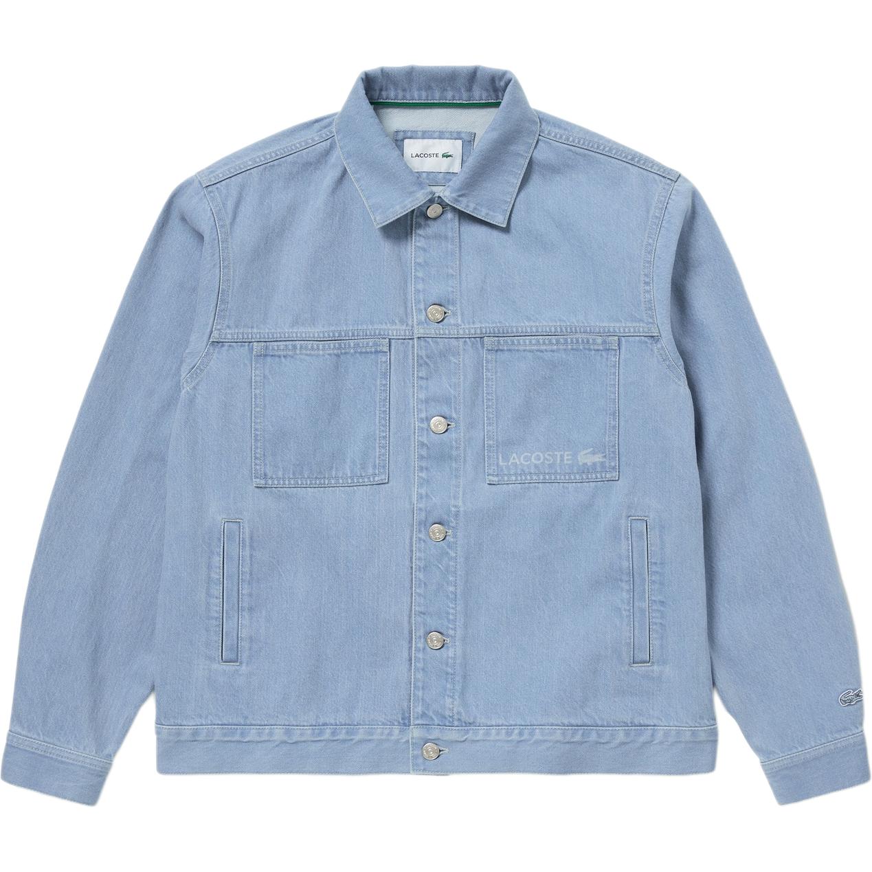 LACOSTE Solid Blue Single-Breasted Collared Long-Sleeve Jacket BH013J-1GF