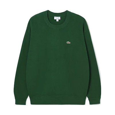 Lacoste Solid Color Crewneck Long Sleeve Sweatshirt Crocodile Green AH3177-132